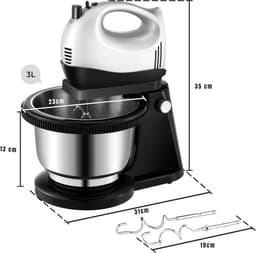 RONN® Mixer met mengkom - Mixer - Mixer met mengkom keukenmachine - Zilver/Grijs- ‎24cmx 31cm x 20cm — thumbnail 5