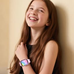 Smartwatch Kinderen – Hartslag – Camera – Stappen – Zaklamp – Roze — thumbnail 2