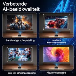 Mini beamer - XNAN smart projector - Android 11 - WiFi 6 - Bluetooth - 4K ondersteuning - 720p native - automatische keystone - draagbare home cinema beamer - handmatige focus - 40 tot 120 inch - 1 tot 4 m projectieafstand - compact formaat — thumbnail 5
