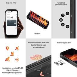 DOOGEE V MAX PLUS 5G Robuuste Smartphone - 36 GB ROM - 512 GB ROM - 22000 mAh 33 W - 6,58 inch IPS 120 Hz - IP68/IP69K Outdoor Telefoon - Dual SIM 5G - 200 MP + 32 MP - Android Smartphone - Nachtzicht, GPS, NFC, Face ID - Grijs — thumbnail 2