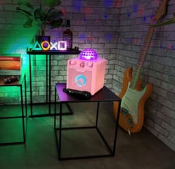N-GEAR Disco Block 410 - Bluetooth Speaker - Karaoke Set - Party Box met 2 Microfoons - Roze — thumbnail 4