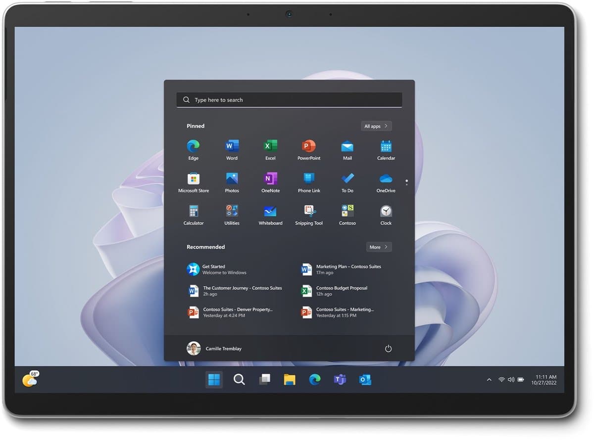 Microsoft Surface Pro 9 128 GB 33 cm (13") Intel® Core™ i5 8 GB Wi-Fi 6E (802.11ax) Windows 11 Pro Platina — afbeelding 1
