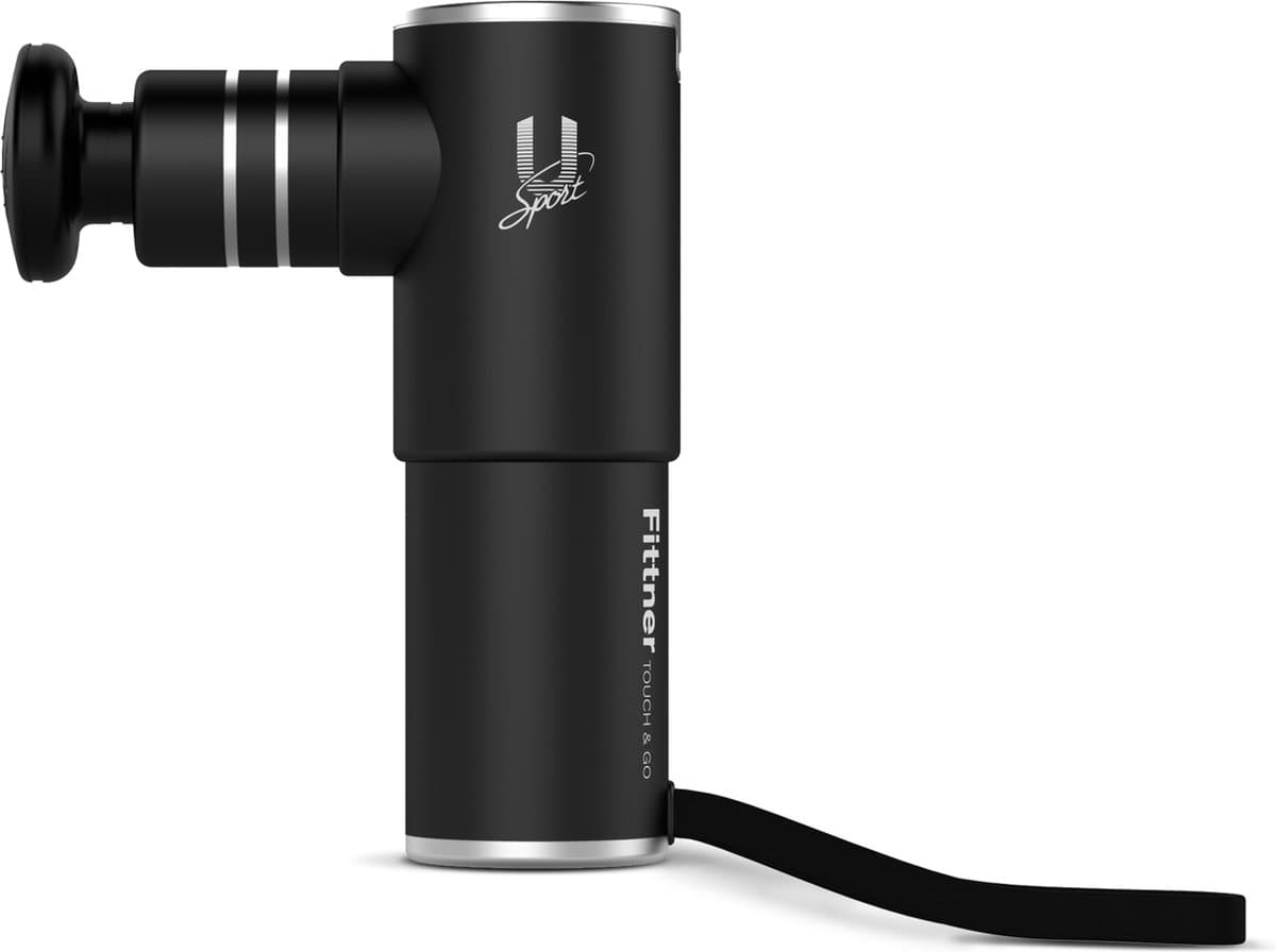 U-Sport Fittner Touch & Go - Mini Massage Gun - 5 Snelheden - AI Drukdetectie - Inclusief Beschermcase & 4 Opzetstukken - Zwart — afbeelding 1