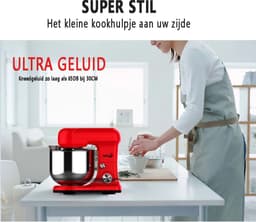 Bolture Mixer met Mengkom - Handmixer - Keukenmachine - Multifunctioneel - 4.5 Liter - Kneden Kloppen en Mengen - 1500 W — thumbnail 2