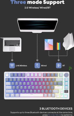 Royal Kludge M75 draadloos gaming toetsenbord — thumbnail 2