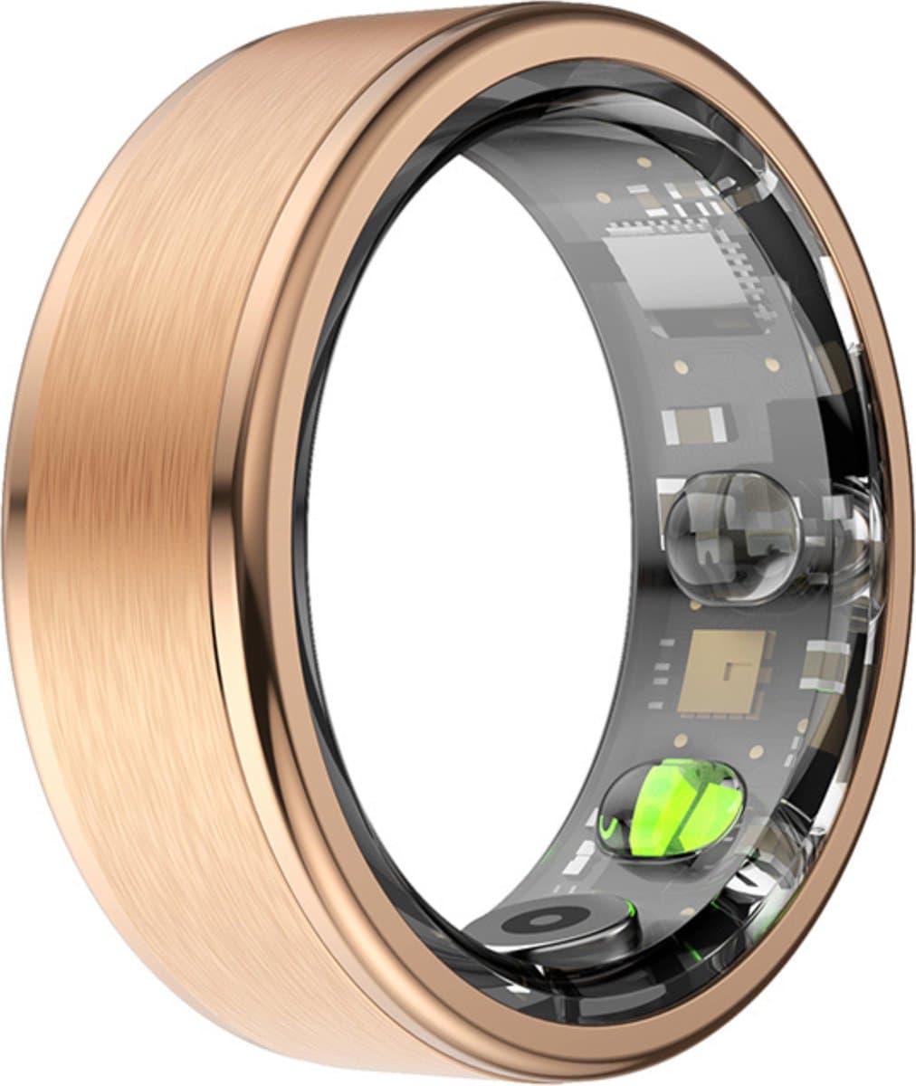 Kuno Ring 1 - Slimme ring - Smart Wearable - Health Ring - Slaap Tracker - Hartslagmeter - Stappenteller - Fitness en Activiteiten Tracker - Calorieen Bijhouden - Geen Abbonement - Waterdicht - voor Mannen en Vrouwen - Goud - Maat #8 — afbeelding 1