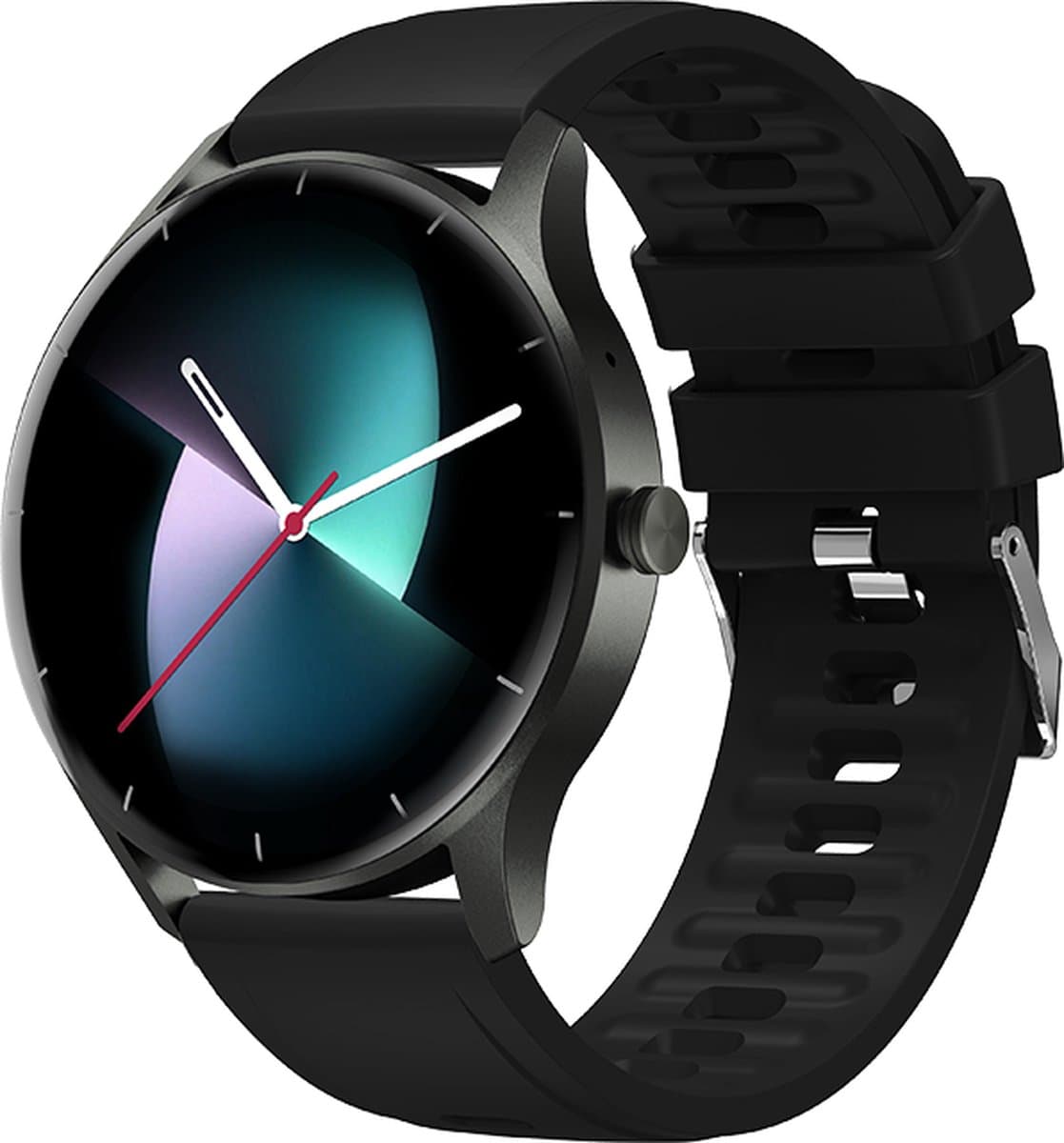Kiraal Fit 10 - Smartwatch dames - Smartwatch Heren - Belfunctie - Stappenteller - Full Screen - Fitness Tracker - Activity Tracker - Smartwatch Android & IOS - Zwart — afbeelding 1