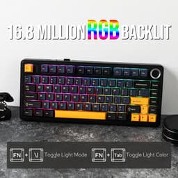 AULA F75 - Draadloze Gaming Toetsenbord - Mechanisch - Gasket - Hot Swap - QWERTY Toetsenborden - Tri mode - 80 Keys - Donder zwart — thumbnail 5