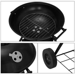 BukkitBow - Mobiele Houtskoolbarbecue - BBQ van Metaal en Kunststof - 44x73x41.5cm - Met Ruim Grilloppervlak — thumbnail 2