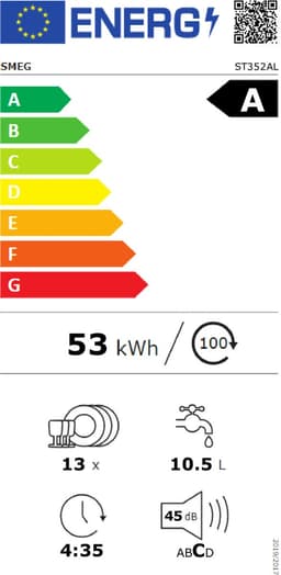 SMEG ST352AL - Volledig Geïntegreerde Vaatwasser - 13 Couverts - 60 cm - Dry Assist+ - Orbitaal Wassysteem - Energieklasse D — thumbnail 2