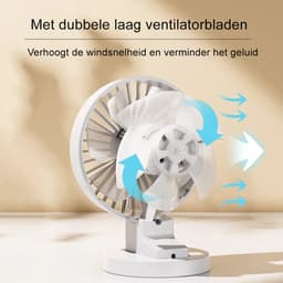 Ninzer Mini Ventilator USB - Stille Mini USB-Ventilator - Tafelventilator & Bureau Ventilator - Compact, Stil & Krachtig - Wit — thumbnail 3