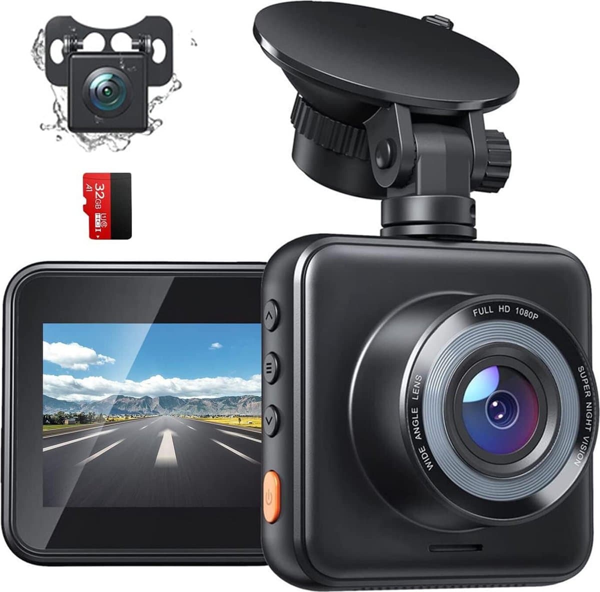 Dual Dashcam - Dashcam Voor en Achter - Auto Camera Dashcam - Dashcam Auto - Dual Dashcam voor Auto — afbeelding 1