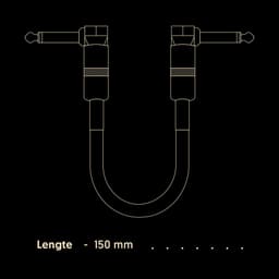 2 stuks Áengus Black Tweed patchkabel - 6.35mm mono jack plug haaks/haaks - 15 cm — thumbnail 5