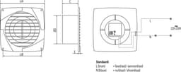 WEHA inbouwventilator met timer voor wand/plafondmontage Ø100mm 60m3/h (20100255) — thumbnail 4
