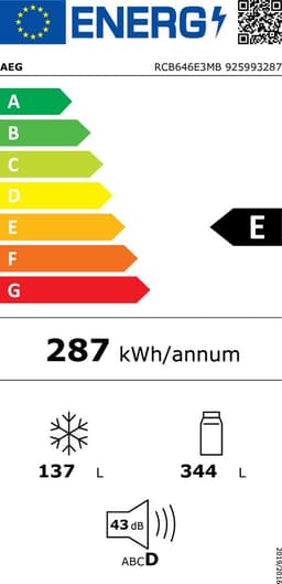 AEG RCB646E3MB Vrijstaand 481 l E Zwart, Grijs, Roestvrijstaal — thumbnail 5