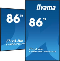 iiyama LH8675UHS-B1AG beeldkrant Digitale signage flatscreen 2,17 m (85.6") LCD Wifi 500 cd/m² 4K Ultra HD Zwart Type processor Android 11 24/7 — thumbnail 1