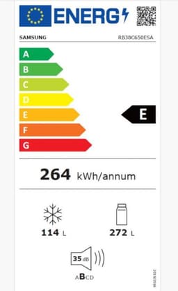 Samsung RB38C650ESA - energielabel E - Zilver - 60 cm breed — thumbnail 2