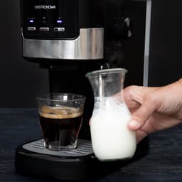 Gastronoma Pistonmachine - Espresso Koffiemachine met gemalen bonen en melkopschuimer - 18110002 - Zwart — thumbnail 4
