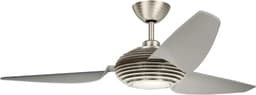 Plafondventilator met verlichting - Voya - 60in / 152cm ventilator - geborsteld roestvrij staal — thumbnail 1