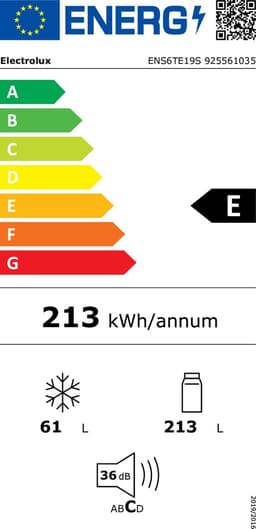 Electrolux ENS6TE19S koel-vriescombinatie Vrijstaand 274 l Wit — thumbnail 5