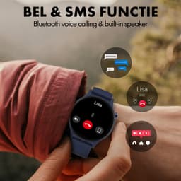 Denver Smartwatch - Android iOS - Volledige Belfunctie - Sporthorloge - Hartslagmeter - Saturatiemeter - Slaapmonitor - SWC338BU — thumbnail 2