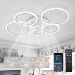 Plafondventilator met Verlichting en Afstandsbediening - Dimbare LED Ventilator voor Slaapkamer en Keuken — thumbnail 1