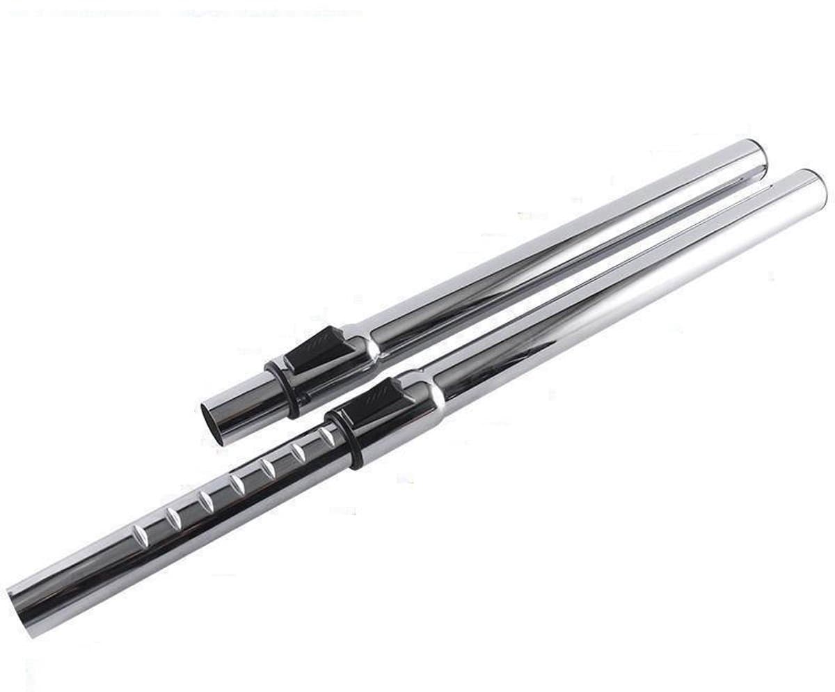 Robuuste roestvrijstalen verlengbuis voor stofzuigers en compatibele vervangingsbuis voor stofzuigers- 32 gauge- intrekbaar- totale lengte 470 mm — afbeelding 1