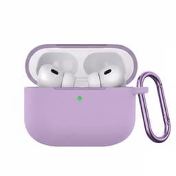 Hoesje Geschikt voor AirPods Pro 3 - Lila - Casemania Liquid Siliconen Bescherm Hoes met Bevestigingslus & Karambijnhaak — thumbnail 1