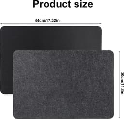 Candala stuks vuurvaste onderlegger, hittebeschermingsmat, hittebeschermingsmat, brandwerende deken voor koffiezetapparaten, magnetrons, broodrooster, luchtfriteuse (30 x 45 cm, zwart) — thumbnail 2