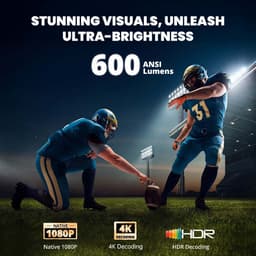[Netflix & Android TV gecertificeerd] ETOE E3 Pro Projector,Dolby Digital Plus,Native 1080P,600 ANSI,Android TV 11.0,Amlogic S905, 2GB+16GB,5G WiFi,4K Decoding, Auto Focus & Keystone Correction,Play Store vooraf geïnstalleerd,HDMI 2.0 — thumbnail 2