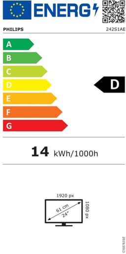 Philips S Line 242S1AE/00 led-scherm 60,5 cm (23,8") 1920 x 1080 pixels full hd zwart — thumbnail 3
