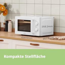 Solo Magnetron Oven met 5 Kookniveaus en Draaiplateau, 20 L/700 W - Wit — thumbnail 3