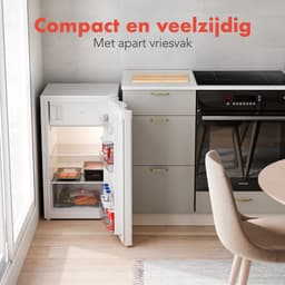 KitchenBrothers Koelkast - 81L - Tafelmodel Koelkast met Vriesvak - Koelvriescombinatie - IJskast - Frigo - Vrijstaand - Wit — thumbnail 3