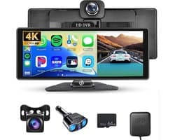 Dashcam Auto – Voor & Achter – Bluetooth Koppeling – Breed Bereik Groothoek – Parkeerstand – Continu Loop Recording