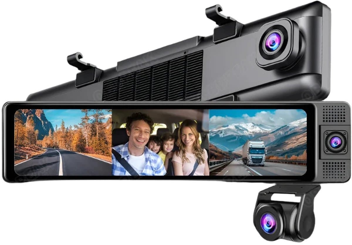H330 - Dashcam voor Auto - WiFi - Dashcams - FullHD video - Met 3 camera's - Super compact - 16:9 - 10.26 inch Scherm - Zwarte doos GPS - Zwart — afbeelding 1