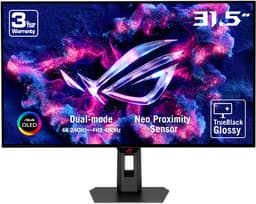 ASUS ROG Strix OLED XG32UCWMG - 4K UHD WOLED Gaming Monitor - 4K 240Hz, FHD 480Hz Dual Mode - USB-C 15W Power Delivery - 0.03ms - G-Sync Compatible - 31.5 Inch — thumbnail 1