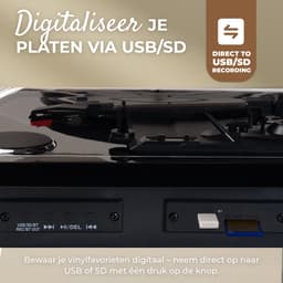 Denver Platenspeler Dual Bluetooth - Ingebouwde Speakers - USB - Retro - VPL230B — thumbnail 4