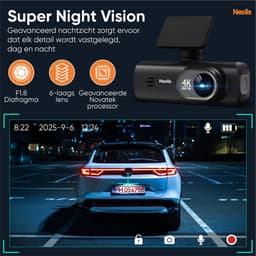 Nexlis Dual Dashcam 4K Ultra HD - Dashcam voor Auto - Voor en Achter - GPS - 4K & 1080P - Nachtzicht - Parkeerstand - Wifi & App - Loop Recording - G-Sensor - Incl. 64GB SD-Kaart — thumbnail 5