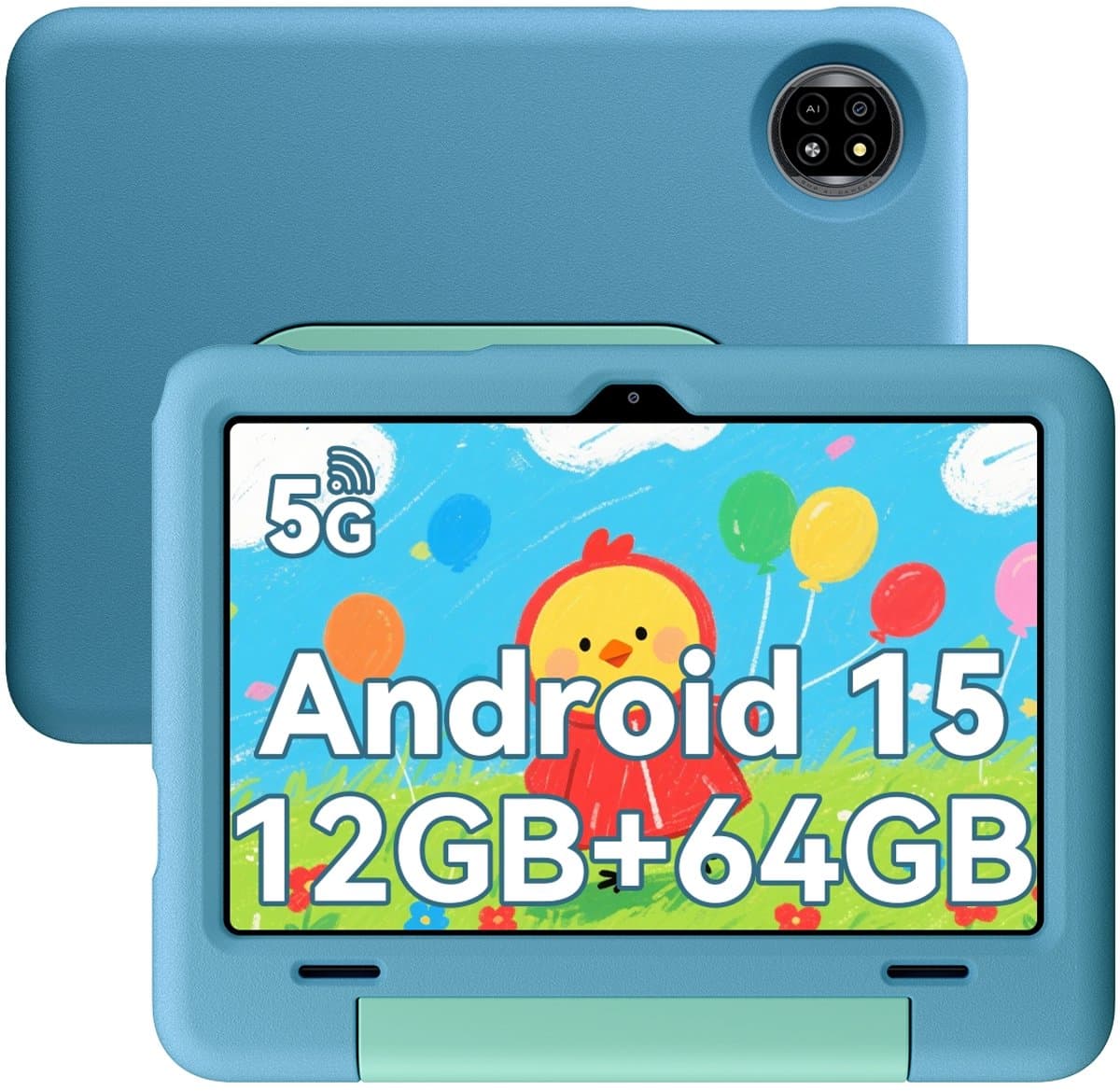 Blackview Tab 20 Kids Tablet - Kindertablet - 12GB RAM - 64GB ROM - 10.1 inch - Android 15 - Ouderlijk Toezicht App - Oogzorgmodus - Inclusief Beschermhoes - Blauw — afbeelding 1