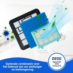 DEGG® Filterset - Geschikt voor Philips PowerPro Compact - Vervangt Stofzuigerfilter FC9331/09 FC9332/09 - Vervangt FC8010 - Motorfilter & uitblaasfilter - VOORDEELVERPAKKING - 3 SETS — thumbnail 5