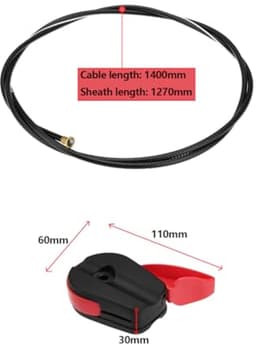 2 sets grasmaaier bedieningsschakelaars grasmaaier gaskabel schakelaars gasschakelaar hendel schakelaar schakelaar met kabel voor tuin handmatige grasmaaiers — thumbnail 4