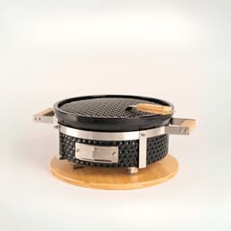 LIVIN' Ronde Shichirin BBQ - Barbecue - Tafelgrill - Hibachi - Japanse BBQ Grill - Keramische Japanese Yakitori Grill - Geschikt Voor Binchotan Houtskool - 2 t/m 6 Personen - Grilldoorsnede 29.8 cm — thumbnail 1