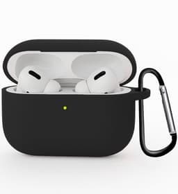 Hoesje Geschikt voor Apple Airpods Pro 3 - Siliconen Hoes met Clip - Silicone Case Cover - Zwart — thumbnail 1