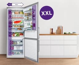 Bosch KGN492LDF - Serie 4 - Koel-vriescombinatie - Extra breed - RVS - Total No Frost nooit meer ontdooien - Zeer stil - VitaFresh XXL 0°C: houd etenswaren langer vers met extra ruime vershoudlades — thumbnail 5