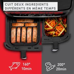 Luchtfriteuse met dubbele mand 11L - 7 automatische programma's - Voor 8 personen — thumbnail 5