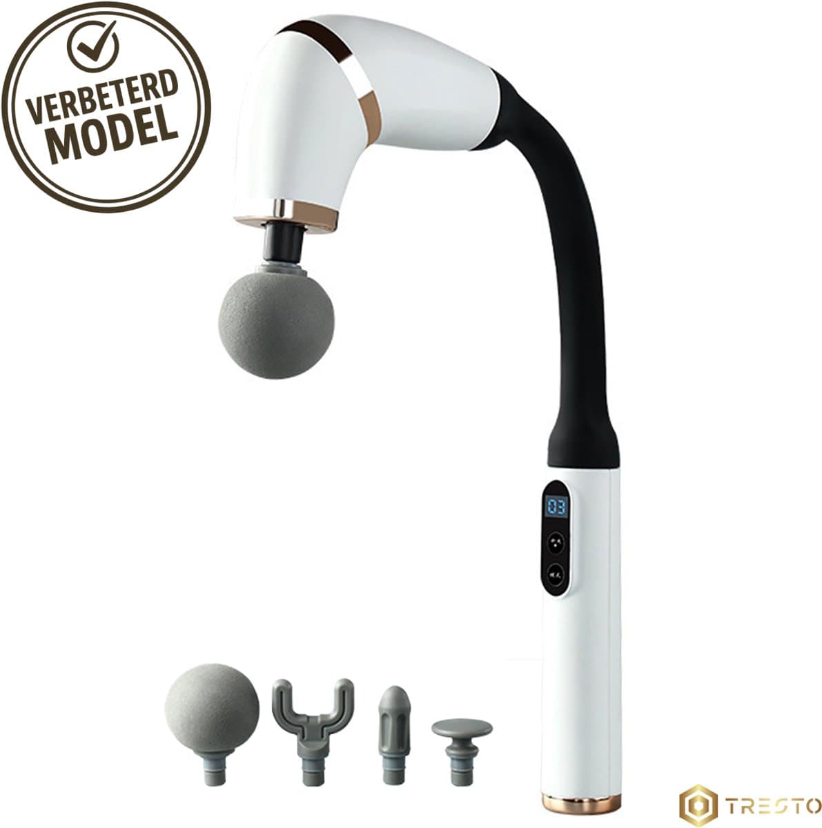 TRESTO - Professionele Massage Gun - U-vormig Massagegun met Verlengde Greep - Bereik Rug, Nek, Schouders & Benen moeiteloos – Stil en Krachtig — afbeelding 1