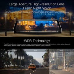 10" Dual Lens Auto DVR Dash Cam Voor- en Achteruitkijkspiegel Camera Videorecorder 1080P（Met 64G geheugenkaart） — thumbnail 4