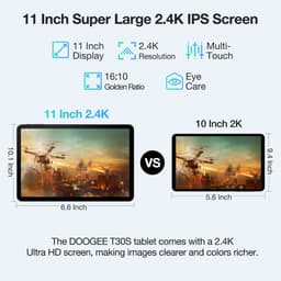 Doogee T30s Touchscreen-tablet 11 Pouces 2,4k 7,6 mm Ultradunne Android 14 16Go Ram + 256Go Rom/TF 1TB 5G WiFi Batterij 8580MAH,Zwart — thumbnail 4