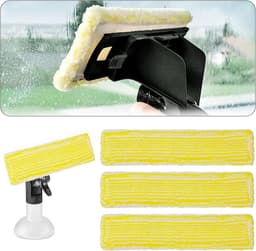 Geschikt voor Kärcher raamstofzuiger accessoires WV1 WV2 WV5 vervangingsonderdelen, 3 accessoire microvezel dweilhoezen + 2 rubberen liptrekkers, Kärcher reinigingsvervanglip vervangingsonderdelen — thumbnail 3