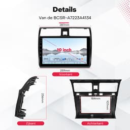 Boscer Autoradio - Geschikt voor Suzuki Swift 2005-2010 - Apple Carplay & Android Auto (Draadloos) - Android 15 - 8-Core 4+64GB - Interne Koeler - 10.1 Inch HD IPS Touchscreen - GPS Navigatiesysteem - USB, WiFi & MP5 - Achteruitrijcamera & Microfoon — thumbnail 5